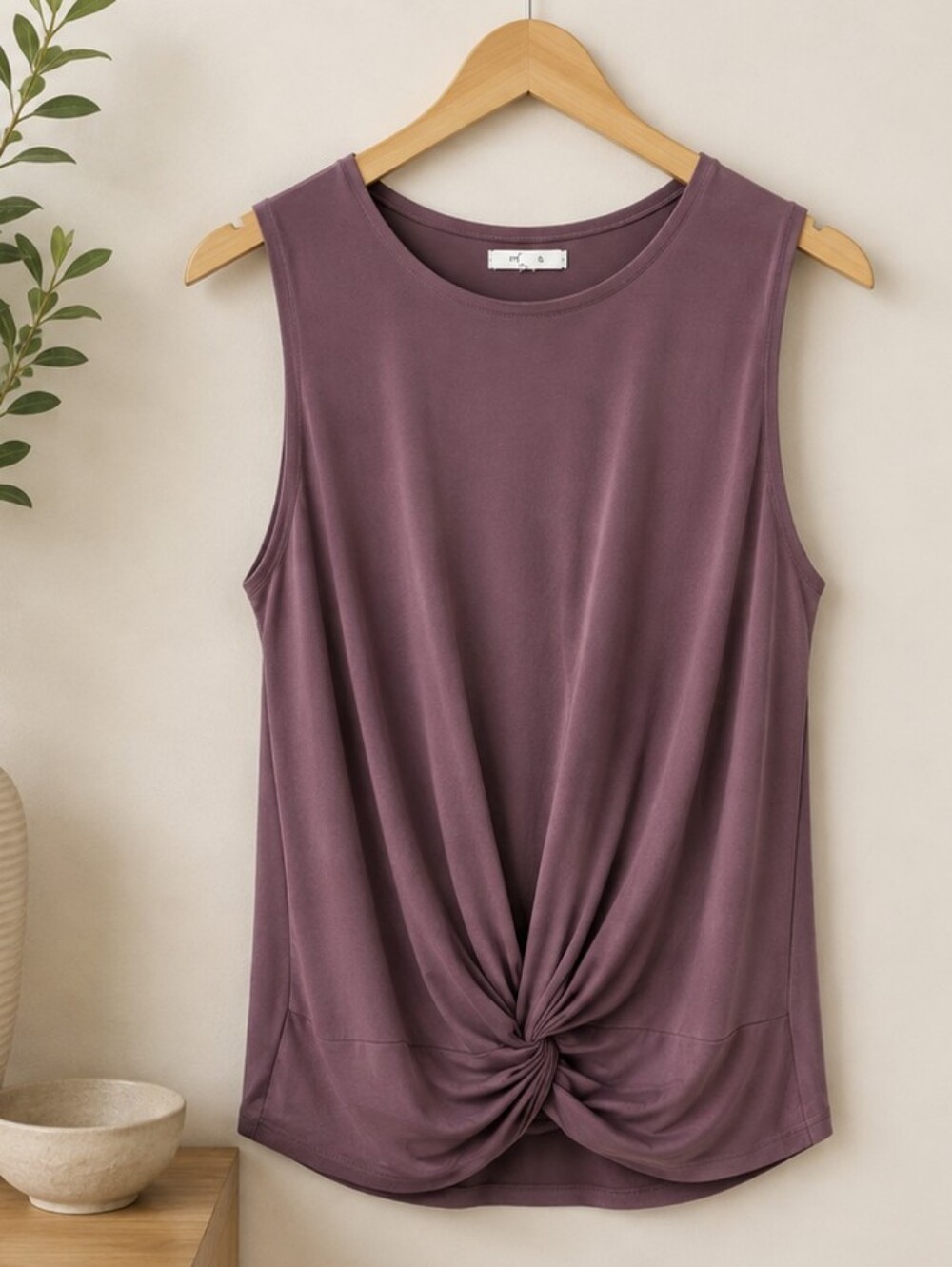 Maurices Dusty Plum Twist-Front Sleeveless Tank